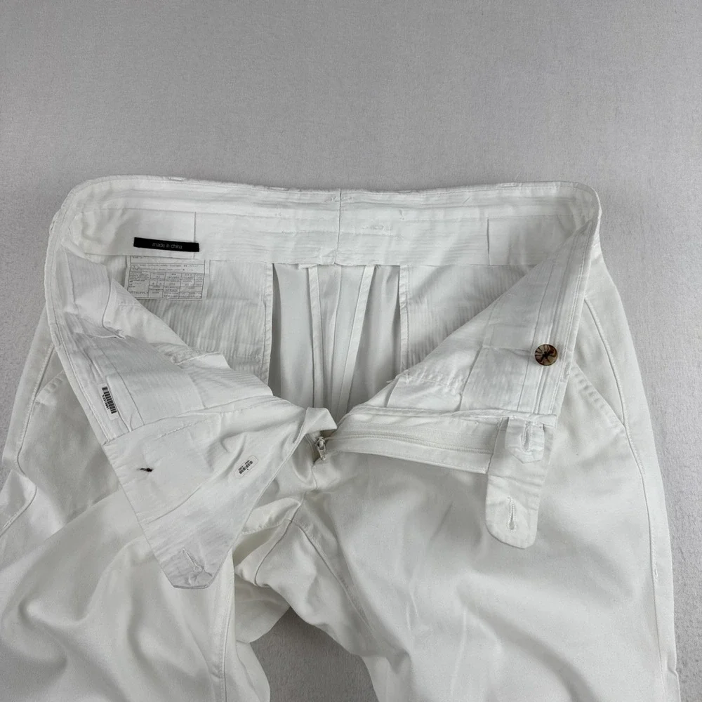 Suitsupply Porto Mens White Cotton Chino Pants Trousers fits 33*26 Preppy Cruise